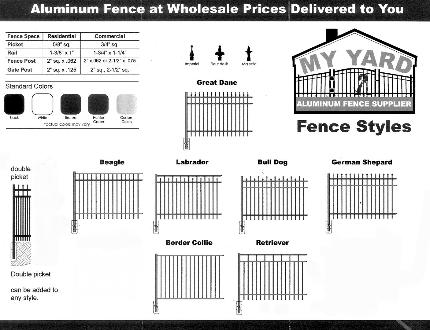 My Yard Fence Aluminum Selection 