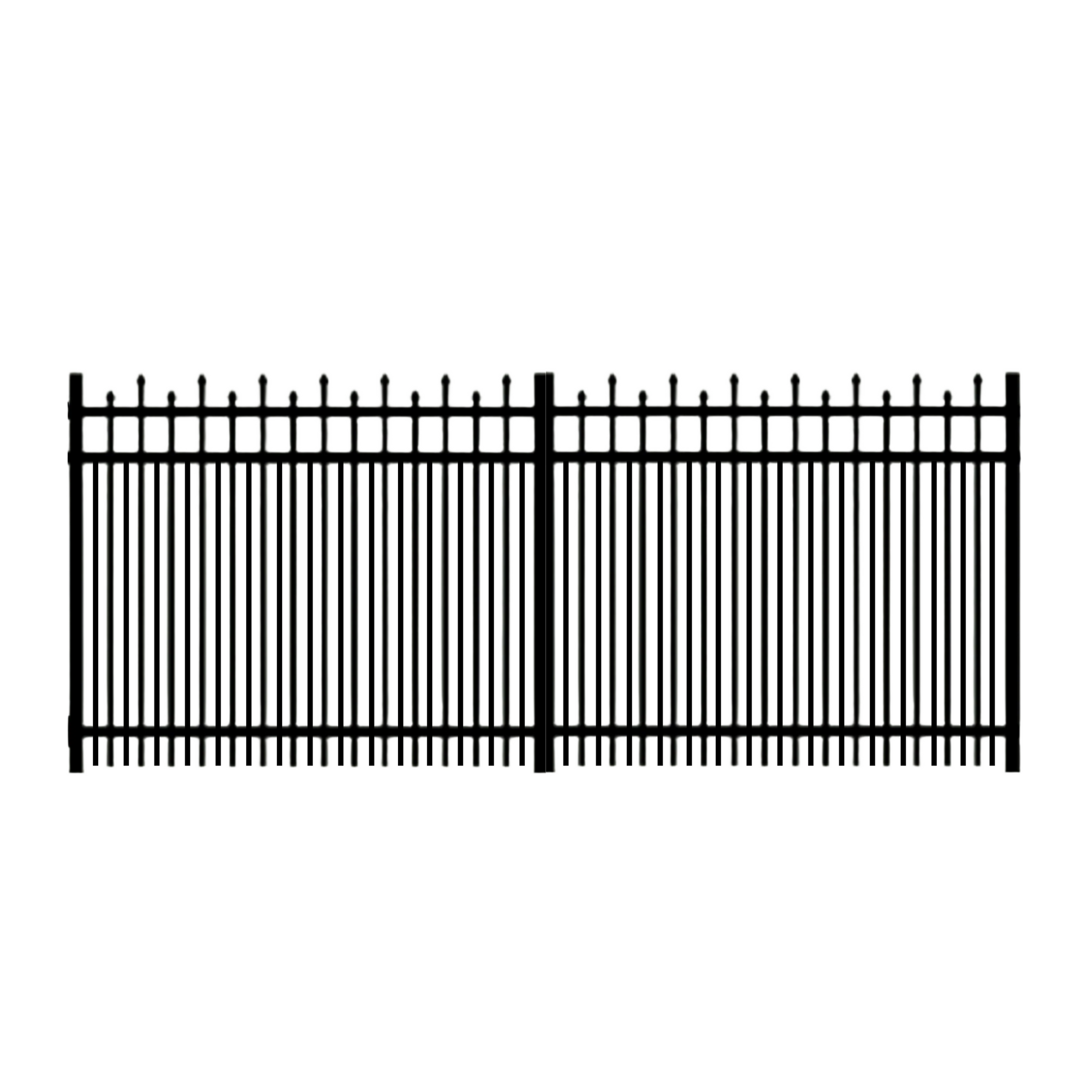 Bull Dog Double Picket Aluminum Double Drive Gate