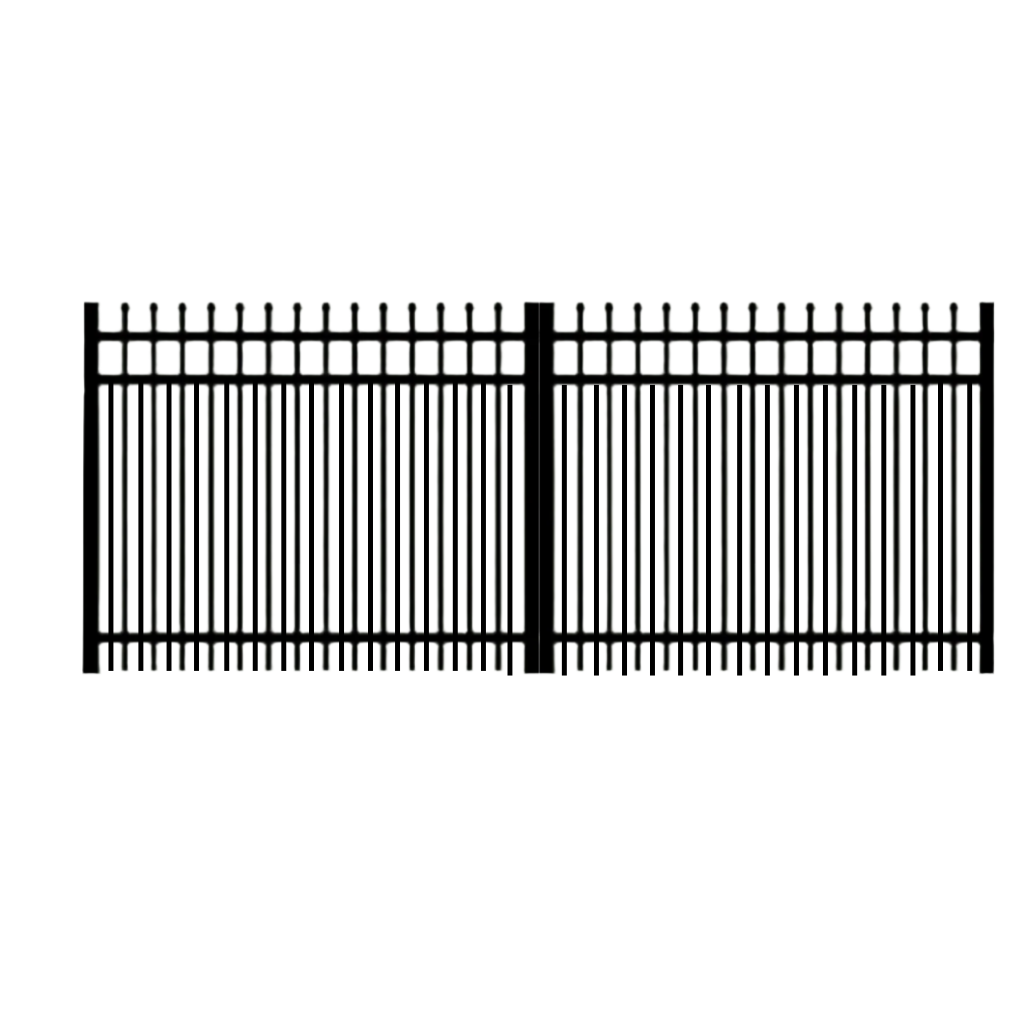 German Shepherd Double Picket Aluminum Double Drive Gate 