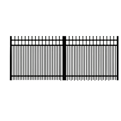 German Shepherd Double Picket Aluminum Double Drive Gate